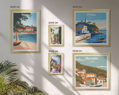 Polyptic înrămat Peisaje ale orașelor de coastă