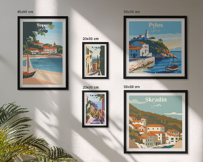 Polyptic înrămat Peisaje ale orașelor de coastă