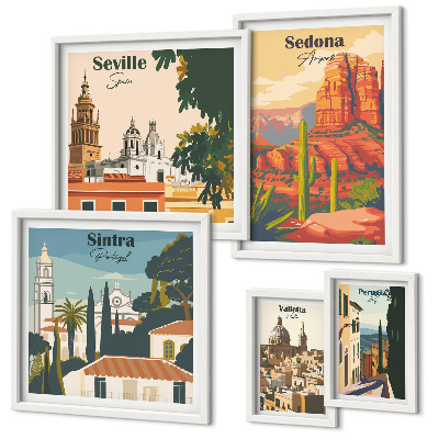 Decorațiune de perete set tablouri Peisaje turistice ale lumii