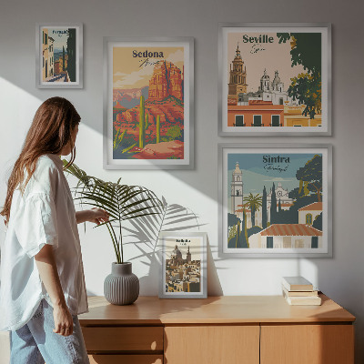 Decorațiune de perete set tablouri Peisaje turistice ale lumii