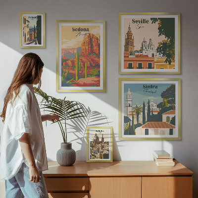 Decorațiune de perete set tablouri Peisaje turistice ale lumii