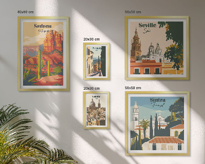 Decorațiune de perete set tablouri Peisaje turistice ale lumii