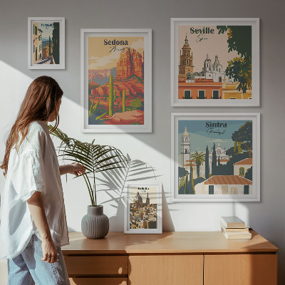 Decorațiune de perete set tablouri Peisaje turistice ale lumii