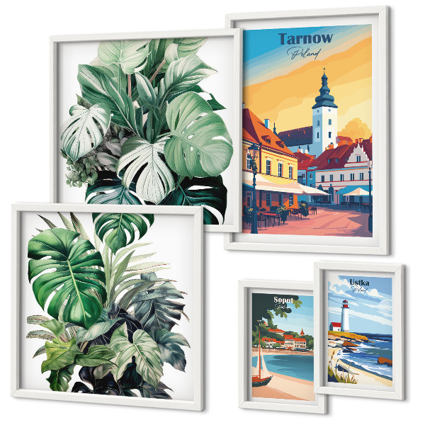 Decorațiune de perete set tablouri Flora orașelor de coastă poloneze