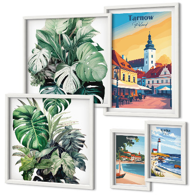 Decorațiune de perete set tablouri Flora orașelor de coastă poloneze