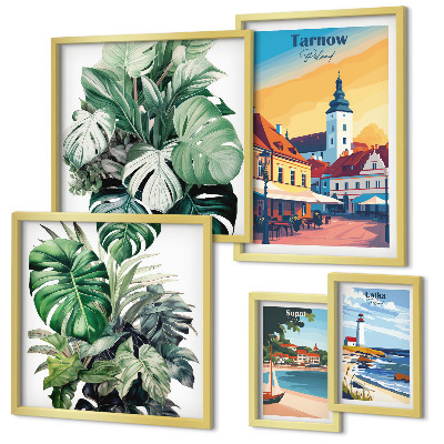 Decorațiune de perete set tablouri Flora orașelor de coastă poloneze