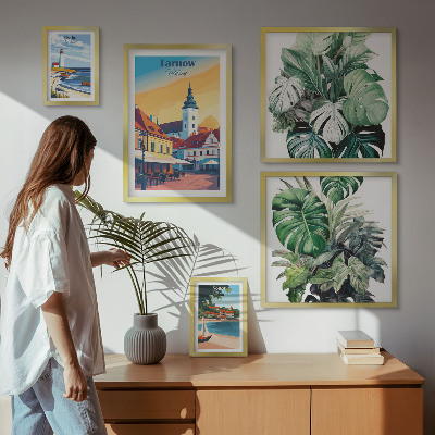 Decorațiune de perete set tablouri Flora orașelor de coastă poloneze