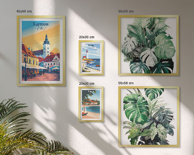 Decorațiune de perete set tablouri Flora orașelor de coastă poloneze