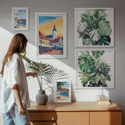 Decorațiune de perete set tablouri Flora orașelor de coastă poloneze