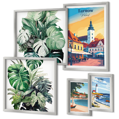 Decorațiune de perete set tablouri Flora orașelor de coastă poloneze