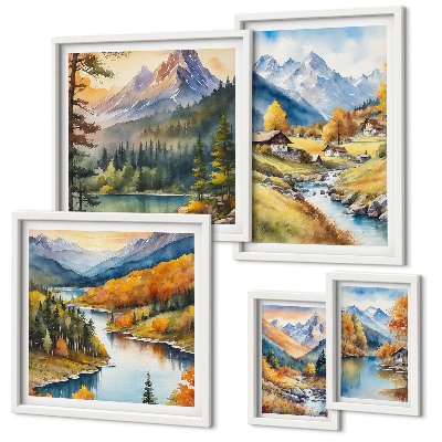 Polyptic înrămat Peisaje montane ale văii râului