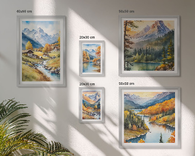 Polyptic înrămat Peisaje montane ale văii râului