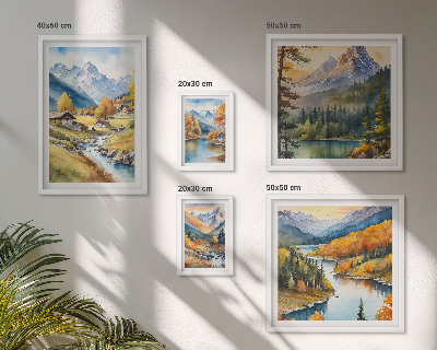 Polyptic înrămat Peisaje montane ale văii râului