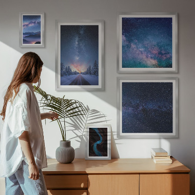Polyptic înrămat Peisaje nocturne cosmice