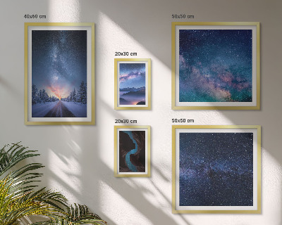 Polyptic înrămat Peisaje nocturne cosmice
