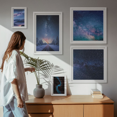 Polyptic înrămat Peisaje nocturne cosmice