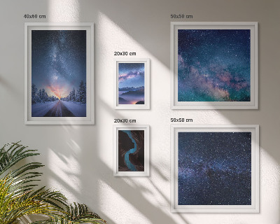 Polyptic înrămat Peisaje nocturne cosmice