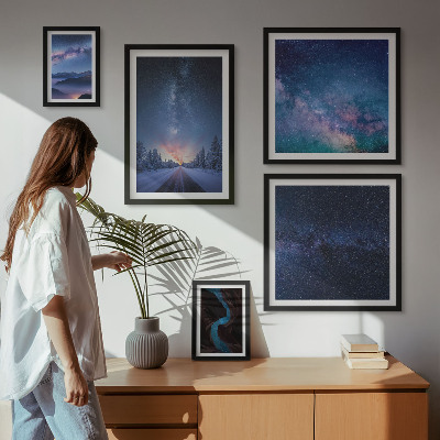 Polyptic înrămat Peisaje nocturne cosmice