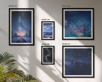 Polyptic înrămat Peisaje nocturne cosmice