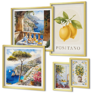 Decorațiune de perete set tablouri Accente de citrice în stil mediteranean