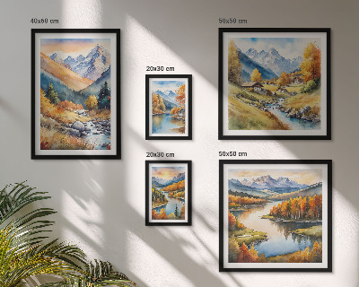 Polyptic înrămat Peisaje montane de toamnă