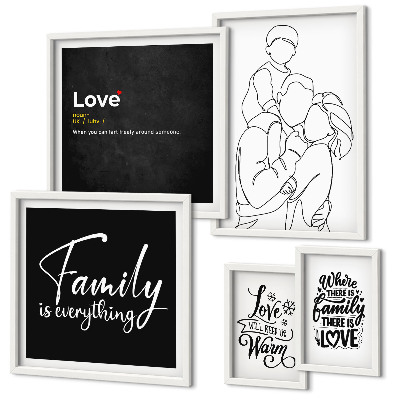 Decorațiune de perete set tablouri Valorile familiale ale iubirii și apropierii