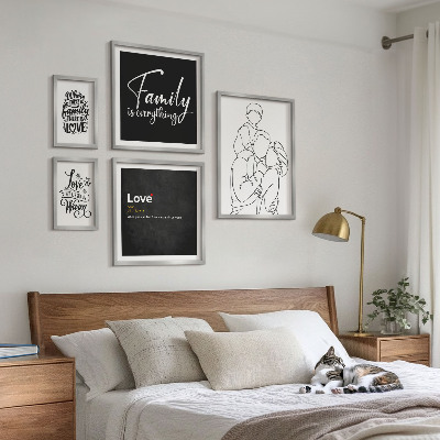 Decorațiune de perete set tablouri Valorile familiale ale iubirii și apropierii