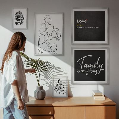 Decorațiune de perete set tablouri Valorile familiale ale iubirii și apropierii