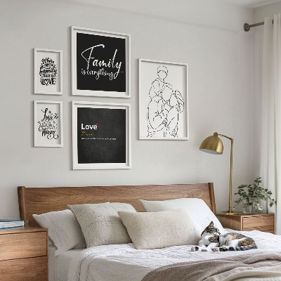 Decorațiune de perete set tablouri Valorile familiale ale iubirii și apropierii