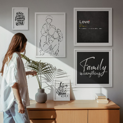 Decorațiune de perete set tablouri Valorile familiale ale iubirii și apropierii