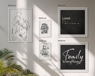 Decorațiune de perete set tablouri Valorile familiale ale iubirii și apropierii