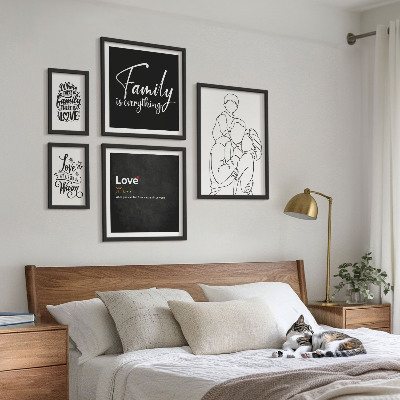 Decorațiune de perete set tablouri Valorile familiale ale iubirii și apropierii