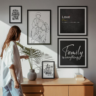 Decorațiune de perete set tablouri Valorile familiale ale iubirii și apropierii