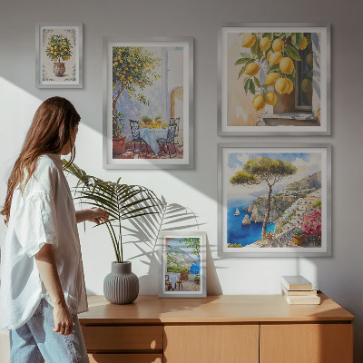 Decorațiune de perete set tablouri Inspirații citrice soare