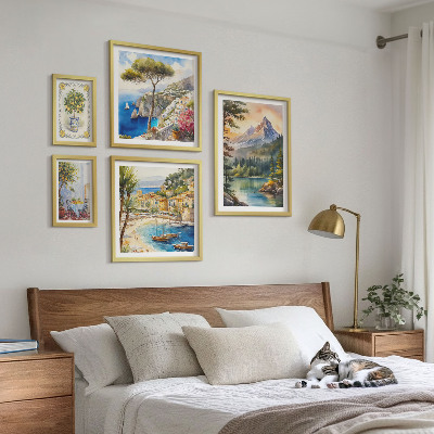 Decorațiune de perete set tablouri Peisaje montane și marine