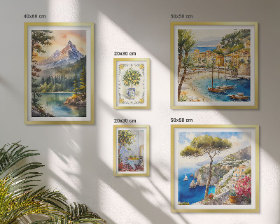 Decorațiune de perete set tablouri Peisaje montane și marine