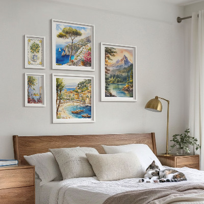 Decorațiune de perete set tablouri Peisaje montane și marine