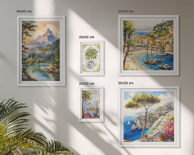 Decorațiune de perete set tablouri Peisaje montane și marine