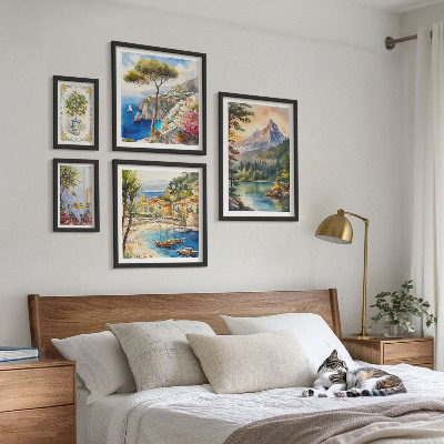 Decorațiune de perete set tablouri Peisaje montane și marine