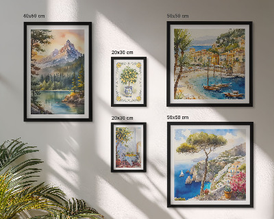Decorațiune de perete set tablouri Peisaje montane și marine