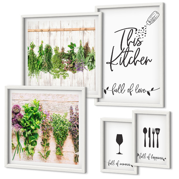 Decorațiune de perete set tablouri Accesorii pentru ierburi aromatice pentru iubitorii de bucătărie