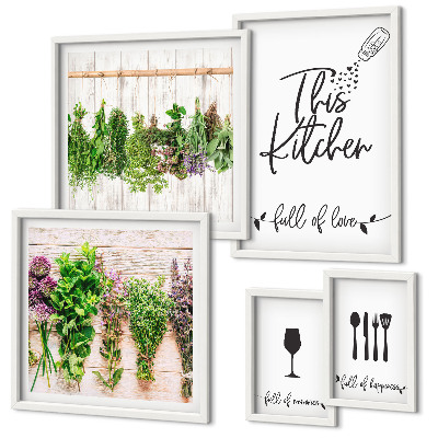 Decorațiune de perete set tablouri Accesorii pentru ierburi aromatice pentru iubitorii de bucătărie