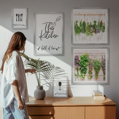Decorațiune de perete set tablouri Accesorii pentru ierburi aromatice pentru iubitorii de bucătărie