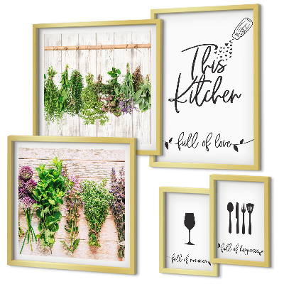 Decorațiune de perete set tablouri Accesorii pentru ierburi aromatice pentru iubitorii de bucătărie