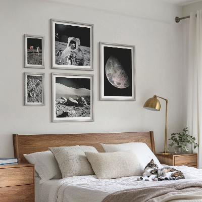 Decorațiune de perete set tablouri Peisajele lunare ale astronauților