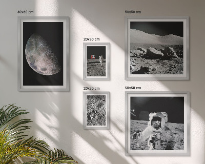 Decorațiune de perete set tablouri Peisajele lunare ale astronauților