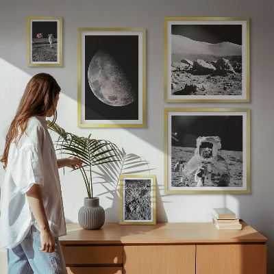 Decorațiune de perete set tablouri Peisajele lunare ale astronauților