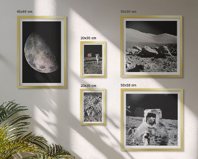Decorațiune de perete set tablouri Peisajele lunare ale astronauților