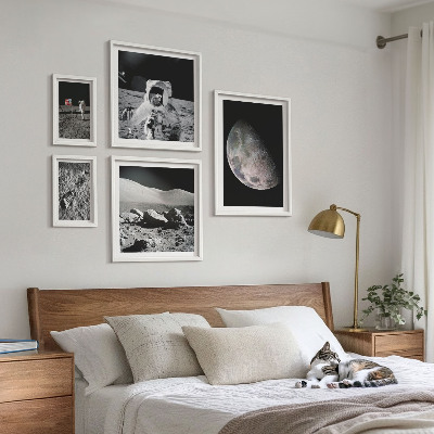 Decorațiune de perete set tablouri Peisajele lunare ale astronauților