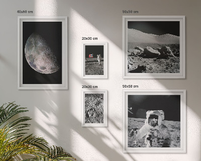 Decorațiune de perete set tablouri Peisajele lunare ale astronauților